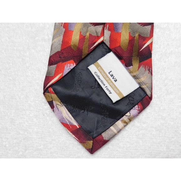 J. Jerry Garcia Grateful Dead LAVA Limited Edition Red Forty Tie Necktie - Picture 4 of 8
